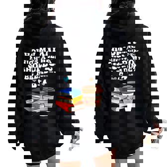 Six Seven 6 7 Meme Teacher Reading 6-7 67 Students Women Oversized Hoodie Back Print | Seseable FR