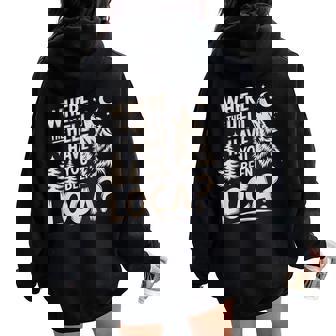 Wolf Where The Hell Have You Been Loca Retro Women Oversized Hoodie Back Print - Thegiftio