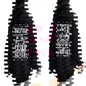 G-Pop Of The Birthday Cowgirl Rodeo Western Country Women Oversized Hoodie Back Print | Mazezy
