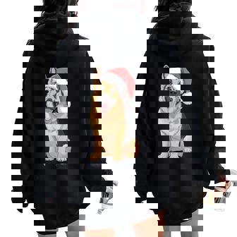 German Shepherd Dog Christmas Santa Hat Pet Dog Lovers Women Oversized Hoodie Back Print | Mazezy