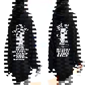 Ghost Gym Workout Bodybuilding Spooky Halloween Women Women Oversized Hoodie Back Print | Mazezy