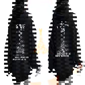 Giraffe Christmas I'm Fine Everything Is Fine Wildlife Women Oversized Hoodie Back Print | Mazezy