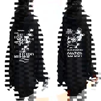 This Girl Gets By On Jesus And Roller Derby Women Oversized Hoodie Back Print | Mazezy