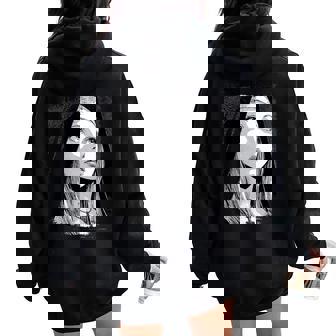 Gothic Anime Nun Dark Demon Occult Horror Women Oversized Hoodie Back Print | Mazezy