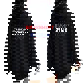 Government Shutdown Veteran USA Women Oversized Hoodie Back Print | Mazezy