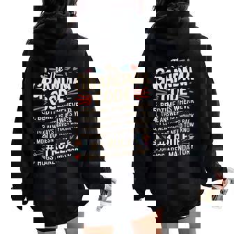 The Grandma Code Mother’S Day For Grandparents Women Oversized Hoodie Back Print | Seseable UK