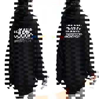 Grandma Retro Monster Truck Family Crew Birthday Matching Women Oversized Hoodie Back Print | Seseable UK