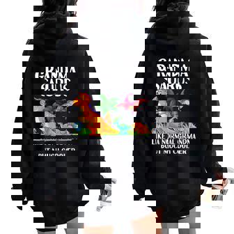 Grandmasaurus Grandma Saurus Dinosaur Family Matching Women Oversized Hoodie Back Print - Thegiftio