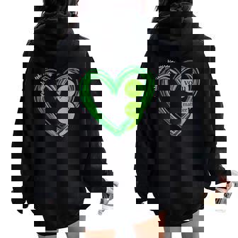 Green Heart Motivational Mental Health Awareness Women Women Oversized Hoodie Back Print - Thegiftio