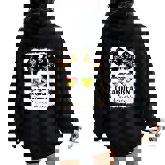 Grenada And Jamaica Girl Half Grenadian Jamaican Heritage Women Oversized Hoodie Back Print | Mazezy