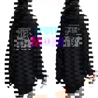 Groovy Matching Family Birthday Girl Party Spider Mom Women Oversized Hoodie Back Print - Thegiftio