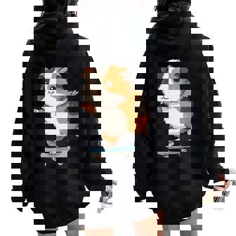 Guinea Pig Skater Skateboard Ballerina Zoo Boys Girls Women Oversized Hoodie Back Print | Mazezy