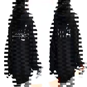 Guitarist Musicien E Guitare Rythme Cardiaque Sweat à capuche oversize pour femme avec imprimé dans le dos - Cadeauxyz