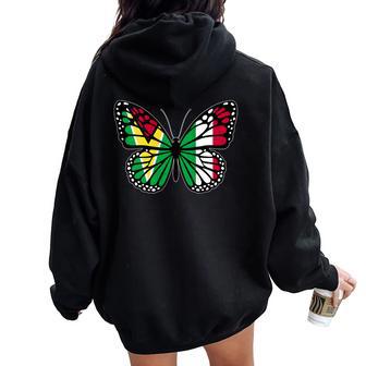 Guyana And Italy Mix Butterfly Half Guyanese Italian Roots Tank Top Women Oversized Hoodie Back Print | Mazezy