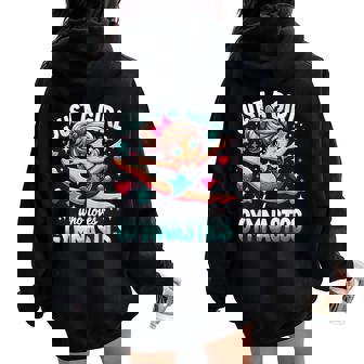 Gymnast Cute Just A Girl Who Loves Gymnastics Women Oversized Hoodie Back Print - Thegiftio