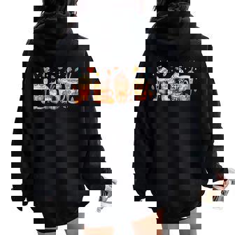 Halloween Coffee Pumpkin Latte Spice Coffee Love Fall Season Women Oversized Hoodie Back Print | Seseable CA