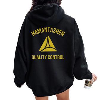 Hamantaschen Quality Control Purim Queen Esther Costume Women Oversized Hoodie Back Print - Thegiftio UK