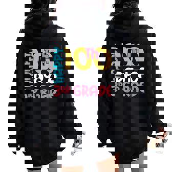Happy 100th Day Of 3rd Grade 100 Days Of School For Girls Women Oversized Hoodie Back Print | Mazezy