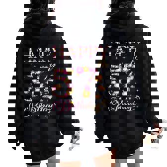 Happy 57Th Birthday 57 Years Old Birthday Party Women Oversized Hoodie Back Print | Seseable FR