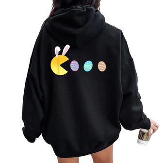 Happy Easter Bunnyideojuego Divertido Niños Chicas Niños Women Oversized Hoodie Back Print - Regaloses