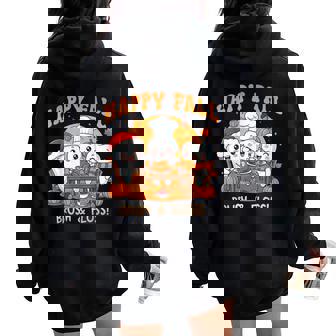 Happy Fall Brush Them All Th Thanksgiving Dental Dentist Women Oversized Hoodie Back Print | Mazezy