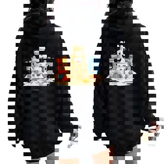 Happy Sandcastles Ocean Adventure Beach Women Oversized Hoodie Back Print | Mazezy