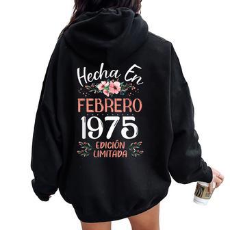 Hecha En Febrero 1975 Regalo 51 Años Cumpleaños Women Oversized Hoodie Back Print - Regaloses