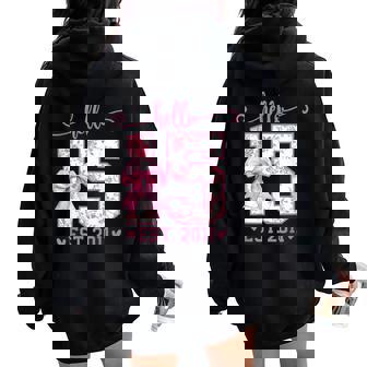 Hello Fifn Est 2011 15Th Birthday Coquette 15 Year Girl Women Oversized Hoodie Back Print - Thegiftio