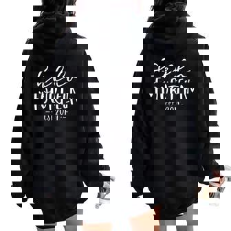 Hello Fourn Est 2011 14Th Birthday Girl 14-Year-Old Women Oversized Hoodie Back Print | Mazezy