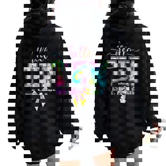 Hello Ten Est 2016 10Th Birthday Coquette 10 Year Old Girl Women Oversized Hoodie Back Print | Seseable CA
