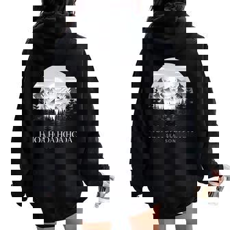 Hoa Season Autumn Fall Mist Trendy Graphic Women Oversized Hoodie Back Print | Seseable CA