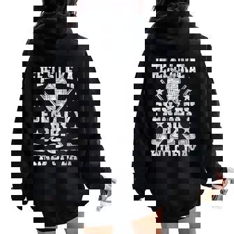 Hockey Humor Hockey Puns Hockey Dad Joke Fathers Day Women Oversized Hoodie Back Print | Mazezy