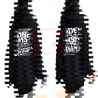 House Music Hits Differently EDM Mood Party Women Oversized Hoodie Back Print | Mazezy