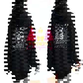 Howdy Christmas Western Cowgirl Trees Coquette Bow Xmas Women Oversized Hoodie Back Print | Mazezy