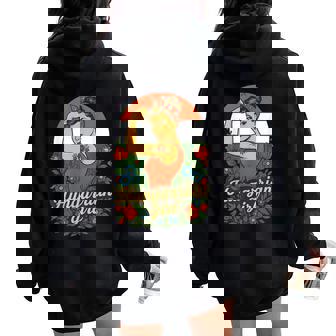 Hungarian Girl Strong Woman Hungary Flag Folk Art Power Women Oversized Hoodie Back Print | Mazezy