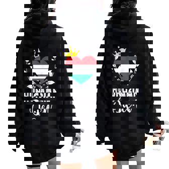 Hungarian Queen Hungary Flag Proud Hungarian Woman Tank Top Women Oversized Hoodie Back Print | Mazezy