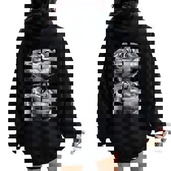 Hypnotic Squirrels Weird Eyes Horror Weirdcore Odd Halloween Women Oversized Hoodie Back Print | Mazezy