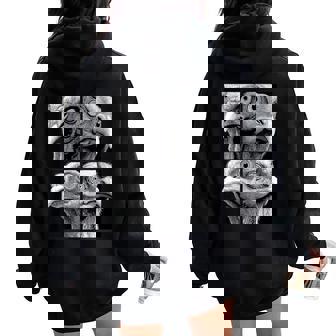 Hypnotic Turkeys Weird Eyes Horror Weirdcore Odd Halloween Women Oversized Hoodie Back Print | Mazezy