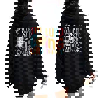 I'm Luna Doing Luna Things Groovy Retro Luna レディース オーバーサイズ パーカー バックプリント - Kawaiitshirt