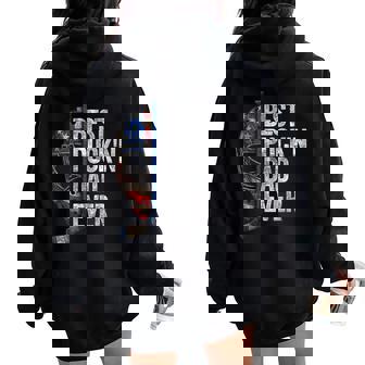 Ice Hockey Dads Best Pukin Dad Ever Hockey Fathers Day Women Oversized Hoodie Back Print | Mazezy