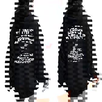 Illinois Daughter Direct Descendant American Revolution USA Women Oversized Hoodie Back Print | Mazezy