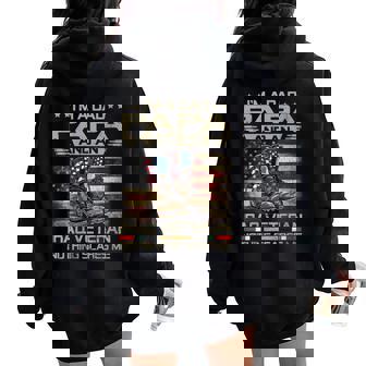 I'm A Dad Papa And Iraq War US Veteran Nothing Scares Me Women Oversized Hoodie Back Print | Mazezy