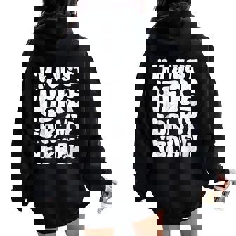 I'm Just Here For My Nephew Aunt Auntie Groovy Women Oversized Hoodie Back Print | Mazezy