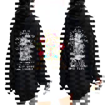 I'm Mostly Peace Love And Light & Little Go F Yourself Yoga Women Oversized Hoodie Back Print - Thegiftio