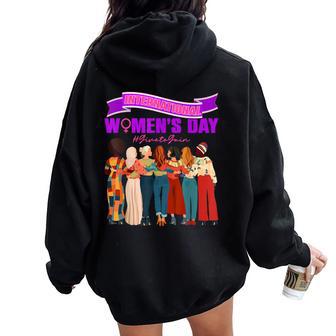 International Women's Day 2026 Iwd26 Give To Gain Woman Girl Women Oversized Hoodie Back Print - Thegiftio UK