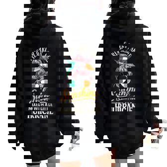 Irish Girls Are Sunshine Mixed With Hurricane Messy Bun Women Oversized Hoodie Back Print | Mazezy