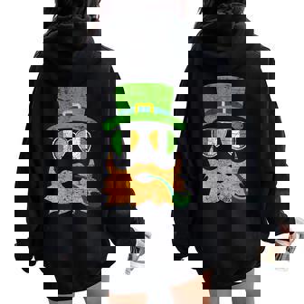 Irish Green Leprechaun Face Vintage Sunglasses Women Oversized Hoodie Back Print | Mazezy