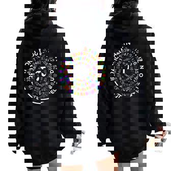 Irrational But Well Rounded Pi Day Math Teacher Student Geek Women Oversized Hoodie Back Print - Thegiftio