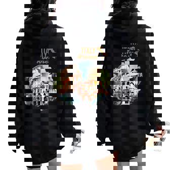 Italia Coliseo Roma I Love Italy Lover Women Oversized Hoodie Back Print - Regaloses