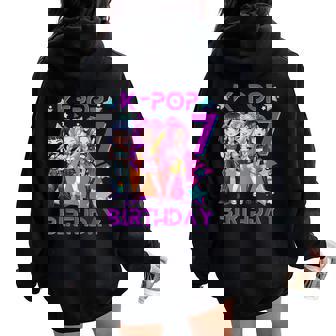 It's My 7Th Birthday Cute Chibi Kpop 7Th Birthday Girl Women Oversized Hoodie Back Print | Seseable FR
